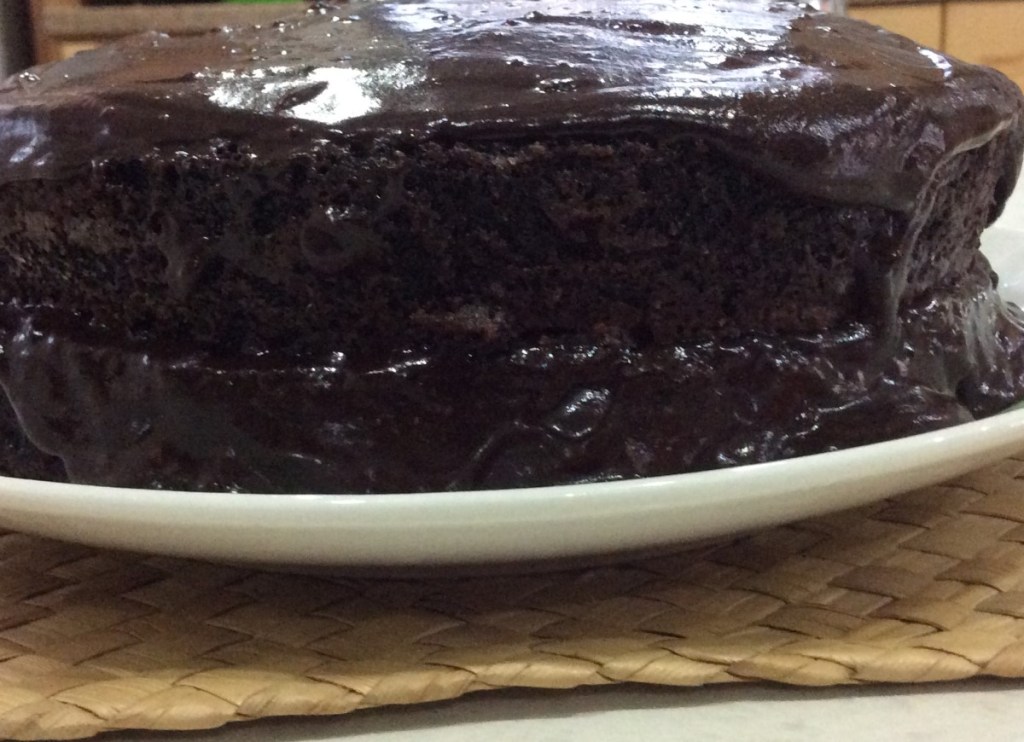 Two layer chocolate moist cake