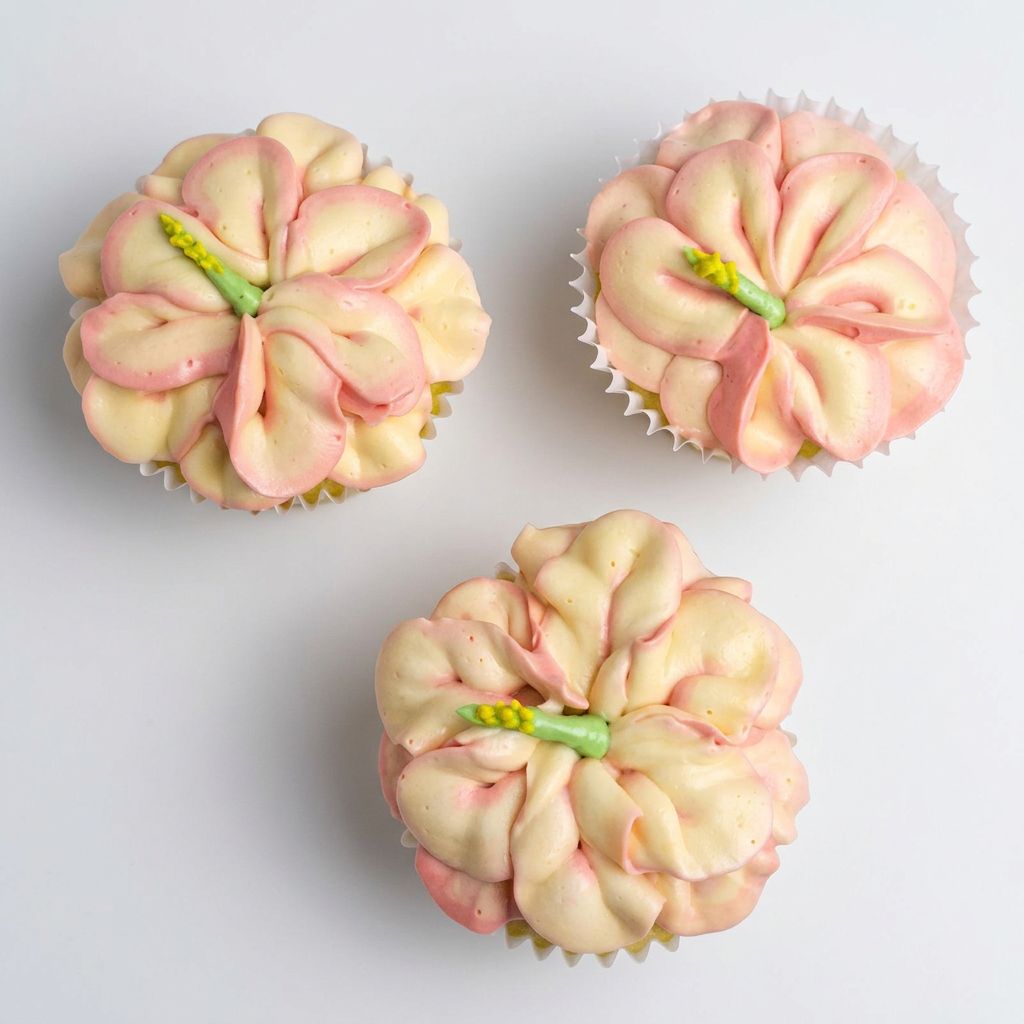 Hibiscus Pandan Cupcake with Buttercream by COCAKERY