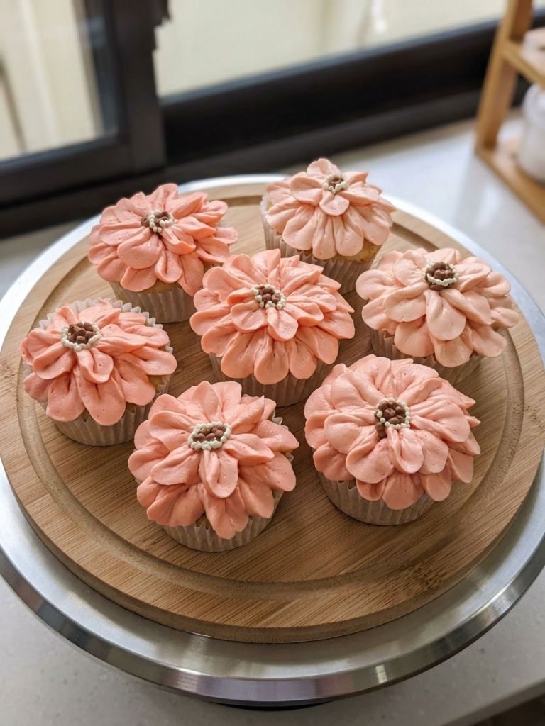 Daisy-style Buttercream with Vanilla Cupcake by COCAKERY in Selayang.
